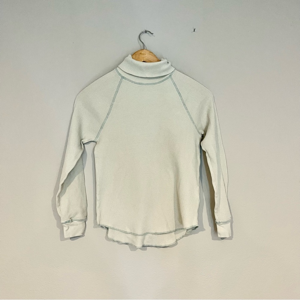 Everlane Organic Cotton Sage Green waffle knot layering long sleeve tee Small